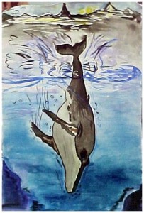 Детский рисунок кита 